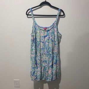 Lilly Pulitzer Blue Baby Pink XXL Tank Mini Dress
